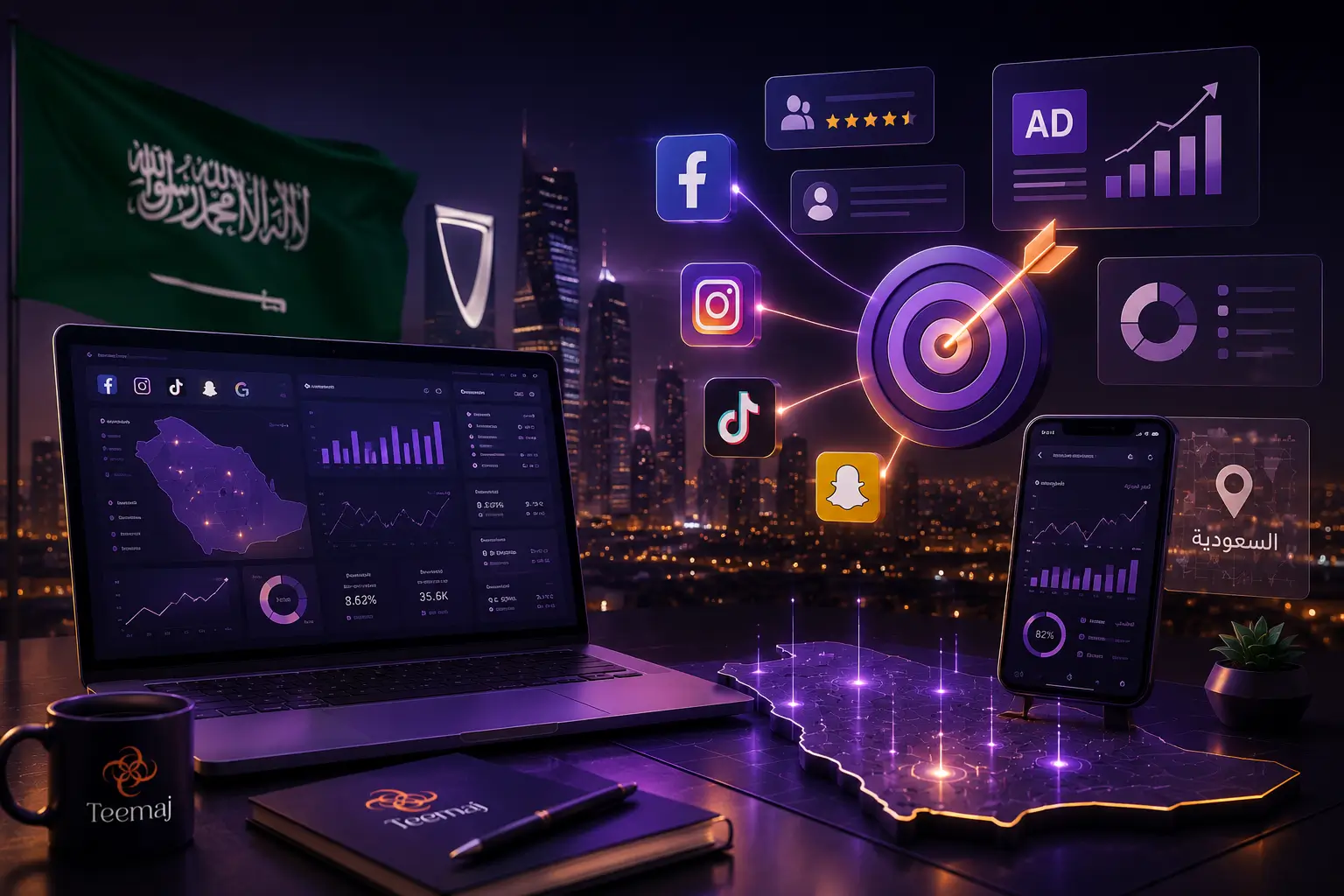 إدارة حملات إعلانات ممولة السعودية